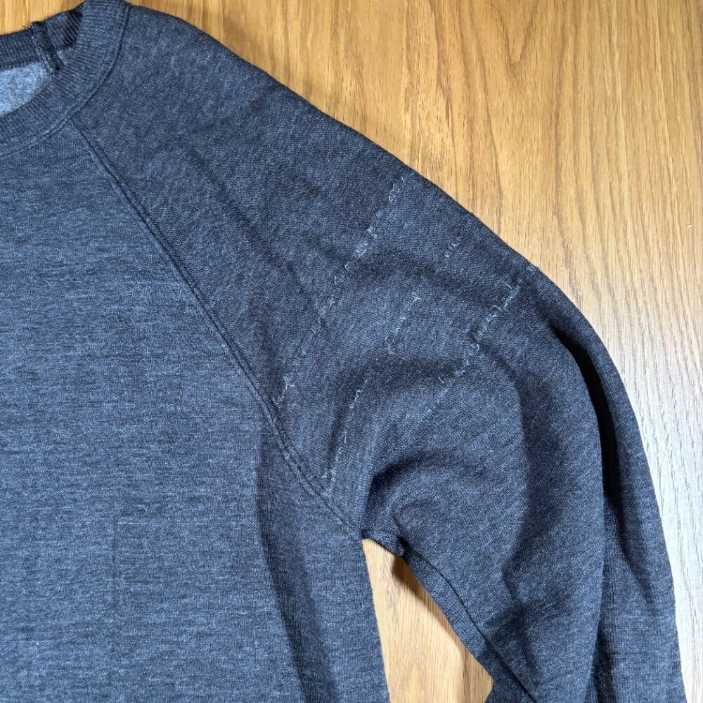 Charlie Hustle Vintage Raglan Sweatshirt Dark Heather‎ made is USA  – Size M - Picture 3 of 8